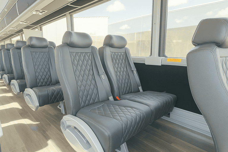 interior of Coach Bus Portland charter bus