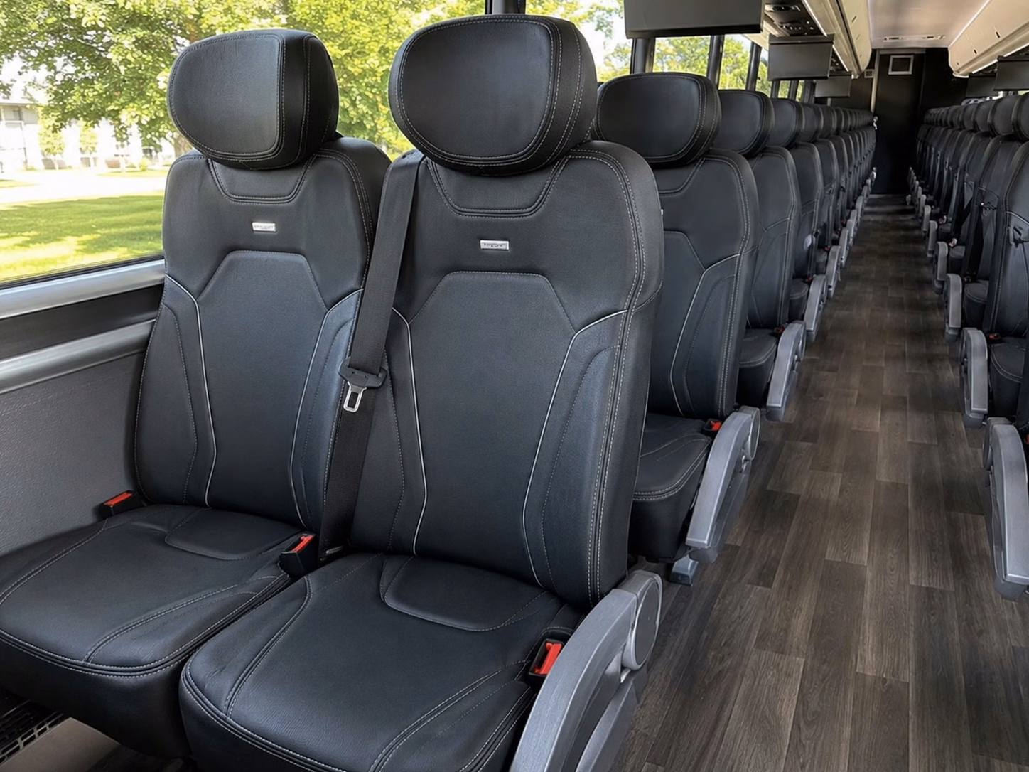 56 passenger charter bus inside